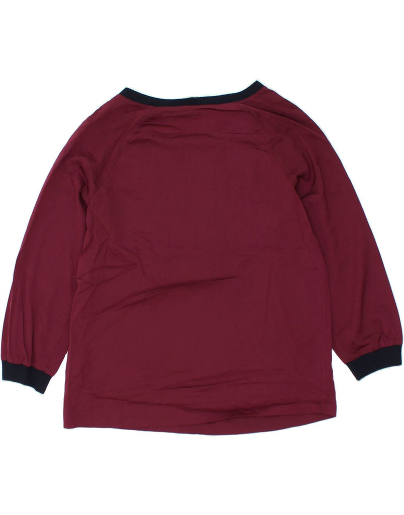 J. CREW Womens Top Long Sleeve UK 14 Medium Burgundy Polyester | Vintage J. Crew | Thrift | Second-Hand J. Crew | Used Clothing | Messina Hembry 