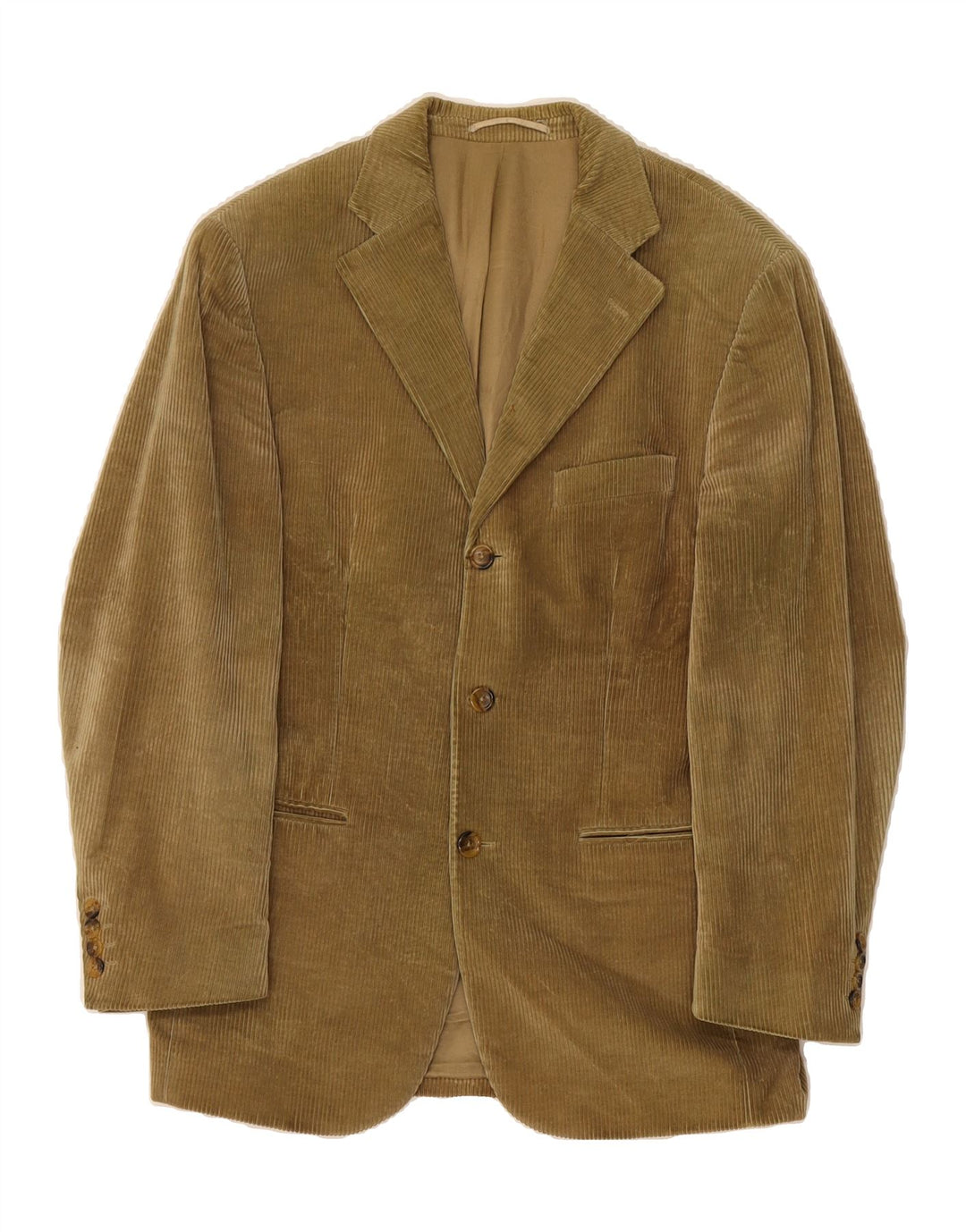 MASSIMO DUTTI Mens 3 Button Corduroy Blazer Jacket UK 38 Medium Beige Vintage Massimo Dutti and Second-Hand Massimo Dutti from Messina Hembry 