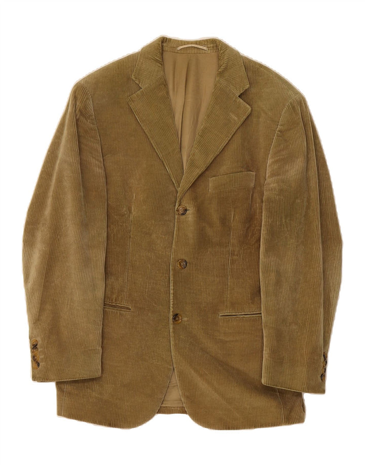 MASSIMO DUTTI Mens 3 Button Corduroy Blazer Jacket UK 38 Medium Beige Vintage Massimo Dutti and Second-Hand Massimo Dutti from Messina Hembry 