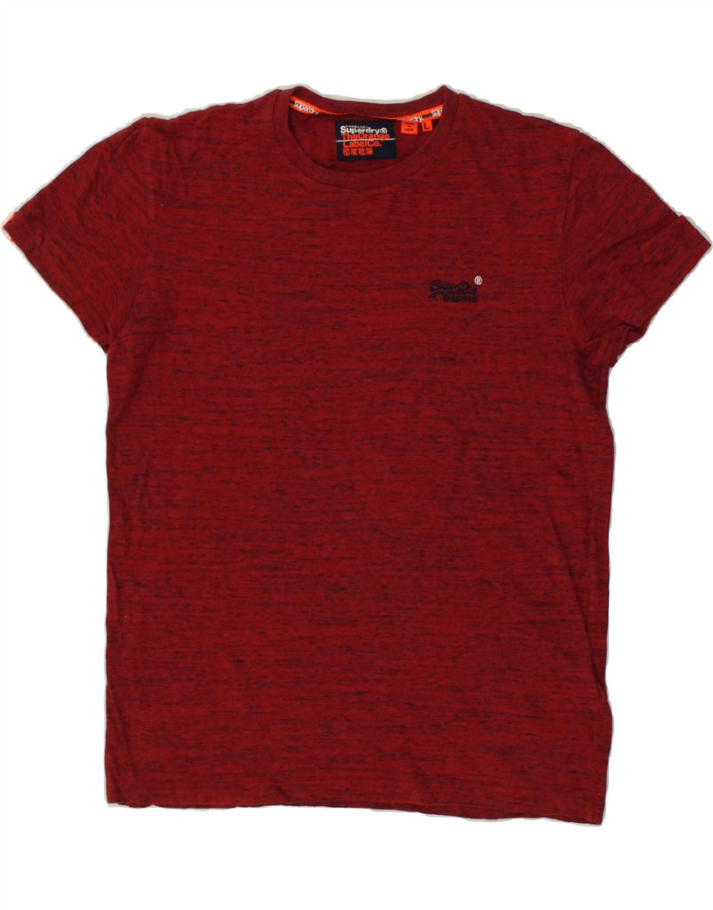 SUPERDRY Mens Slim T-Shirt Top Large Red Flecked Cotton | Vintage Superdry | Thrift | Second-Hand Superdry | Used Clothing | Messina Hembry 