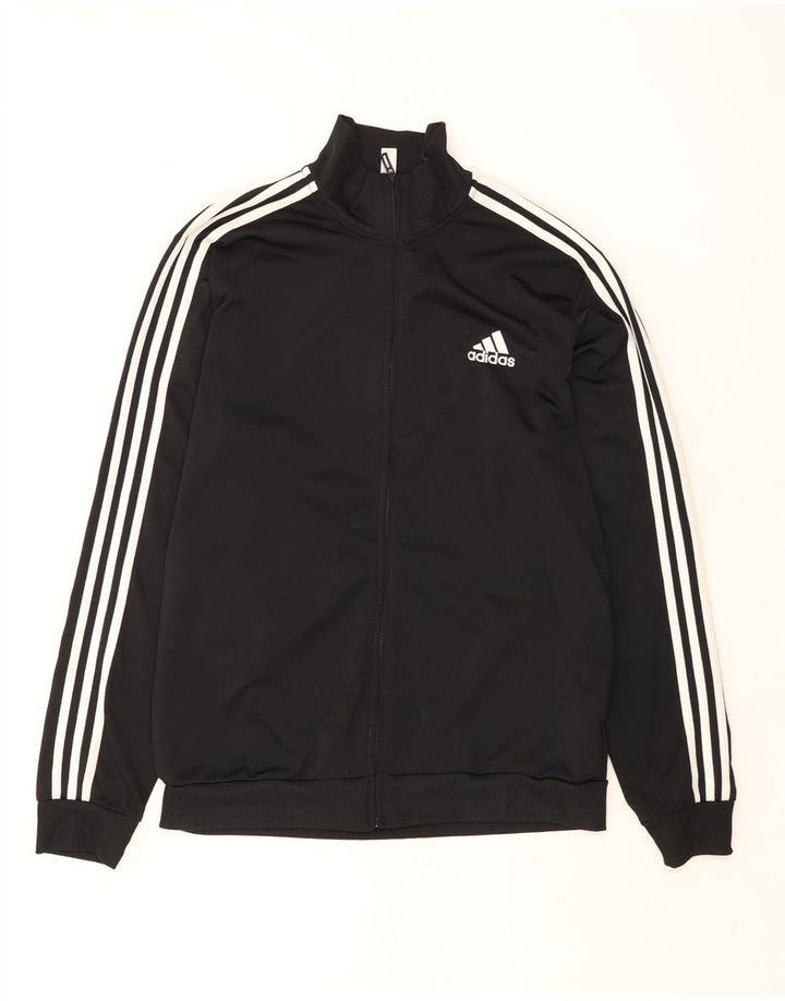 Adidas Mens Tracksuit Top Jacket UK 44/46 Large Black Polyester