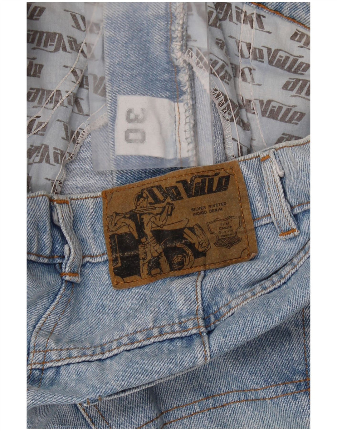 DE VILLE Womens Denim Skirt W30 Medium Blue Cotton