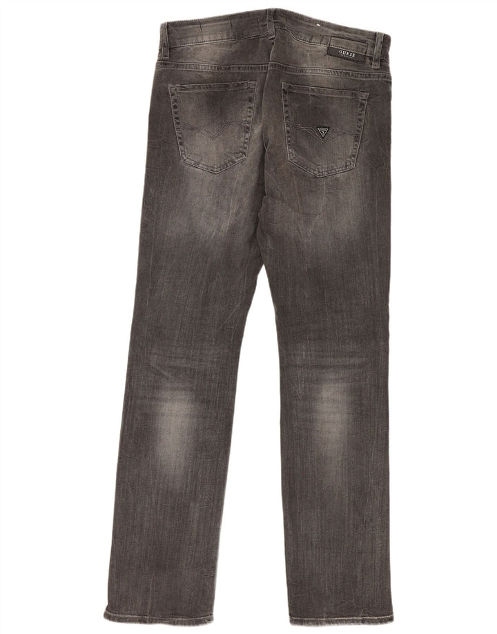 Guess Mens Angels Slim Jeans W30 L32 Grey Cotton