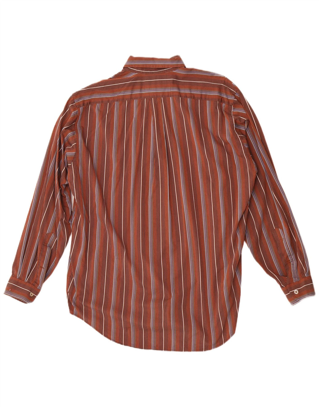 Marlboro Classics Mens Shirt Large Brown Striped Cotton