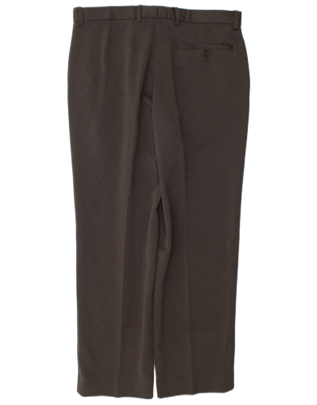 Marks & Spencer Mens Tapered Suit Trousers W34 L29 Brown Polyester