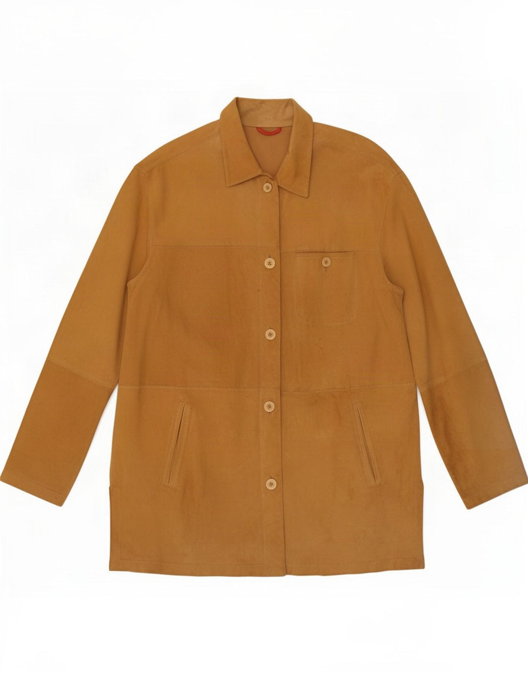 Effeti Womens Suede Jacket IT 48 XL Beige Leather