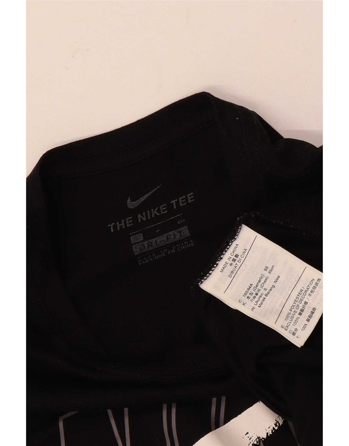Nike Mens Dri Fit Graphic T-Shirt Top Small Black Polyester