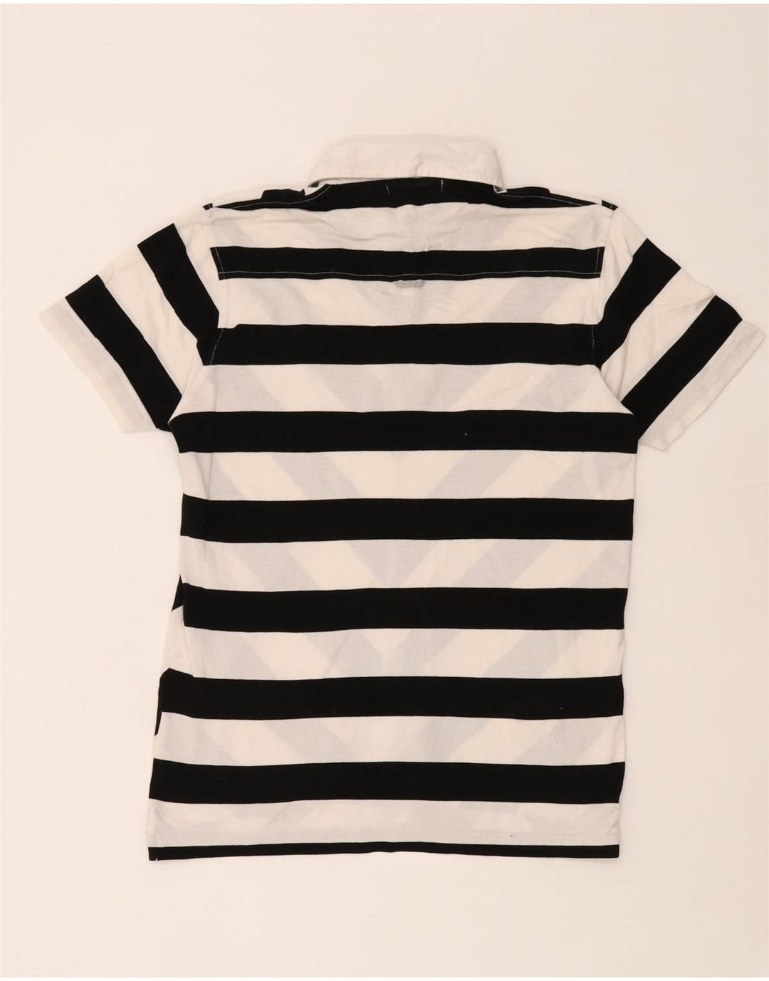 Gant Mens Polo Shirt Medium White Striped Cotton