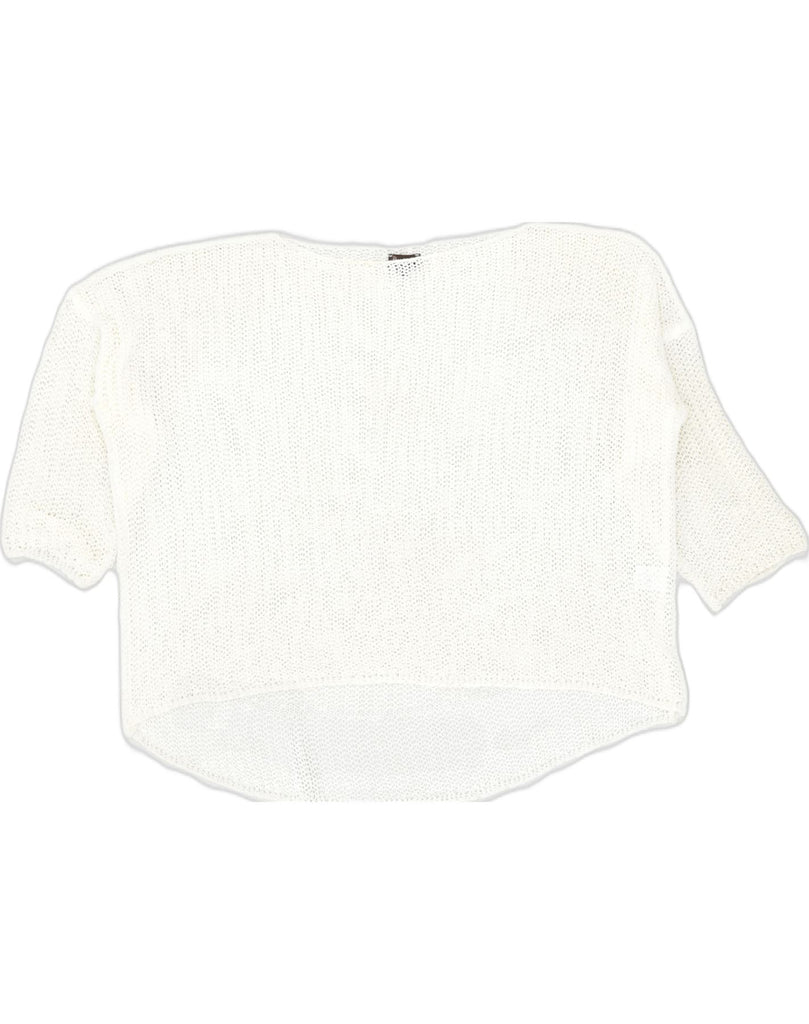 PHASE EIGHT Womens Oversized Boat Neck Jumper Sweater UK 10 Small White | Vintage Phase Eight | Thrift | Second-Hand Phase Eight | Used Clothing | Messina Hembry 