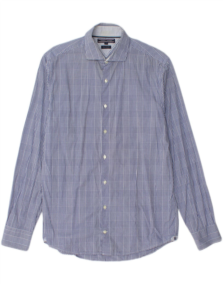TOMMY HILFIGER Mens New York Fit Shirt Medium Blue Check Cotton Vintage Tommy Hilfiger and Second-Hand Tommy Hilfiger from Messina Hembry 