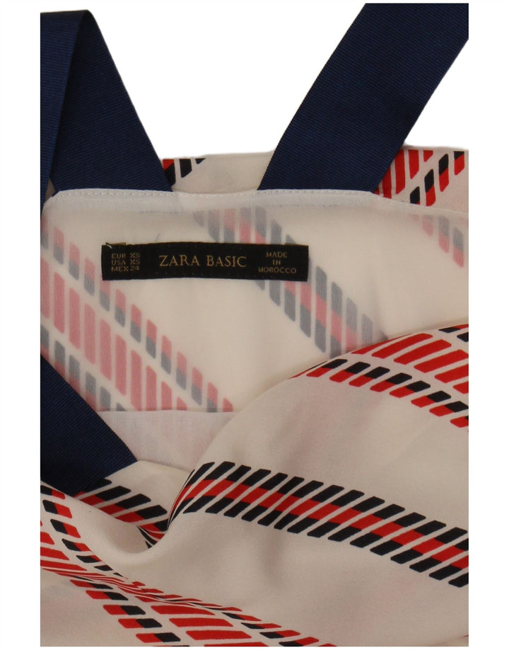 ZARA Womens Sundress UK 6 XS Off White Striped