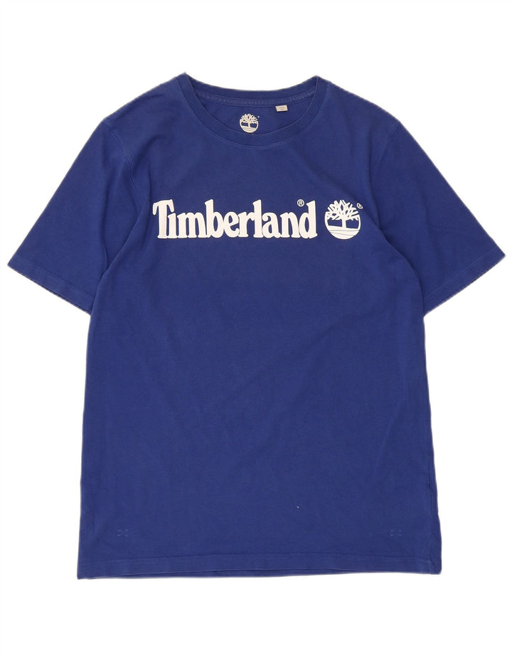 Timberland Boys Graphic T-Shirt Top 15-16 Years Medium Blue Cotton