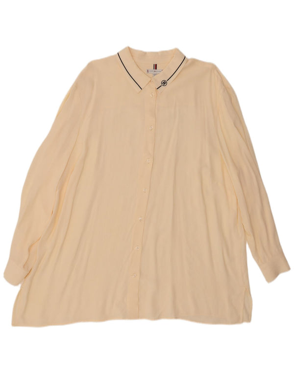 TOMMY HILFIGER Womens Shirt Blouse UK 26 5XL Beige