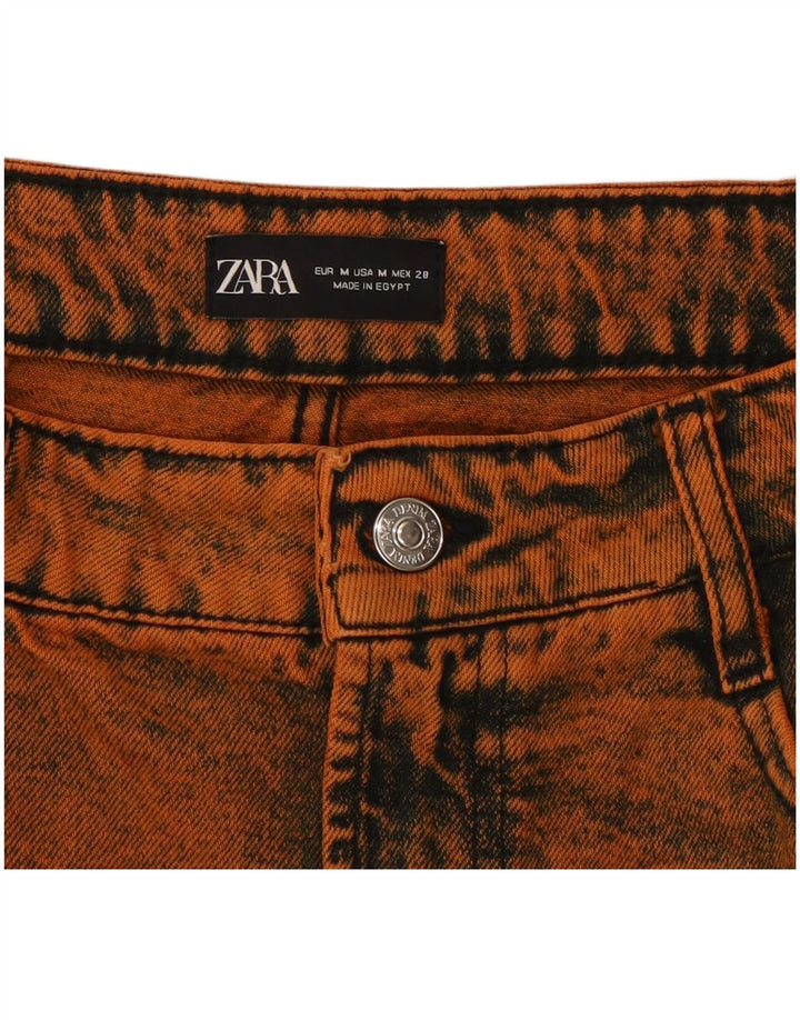 Zara Womens Mini Denim Skirt Medium W28 Orange