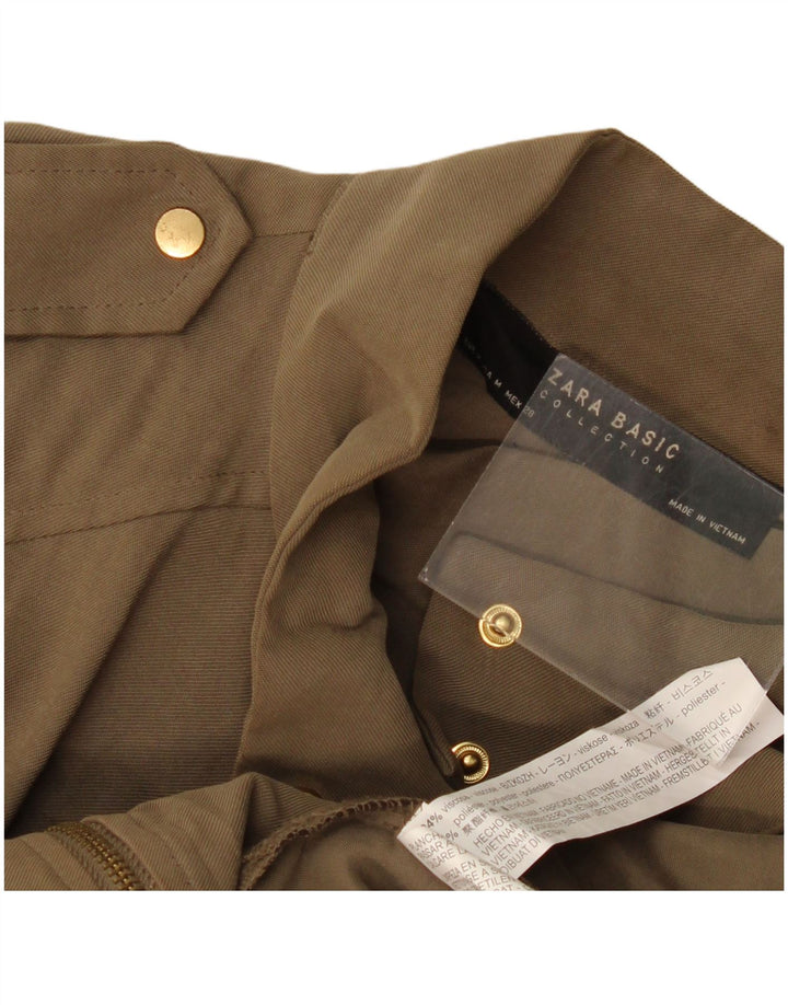 Zara Womens Military Jacket UK 14 Medium Khaki Viscose
