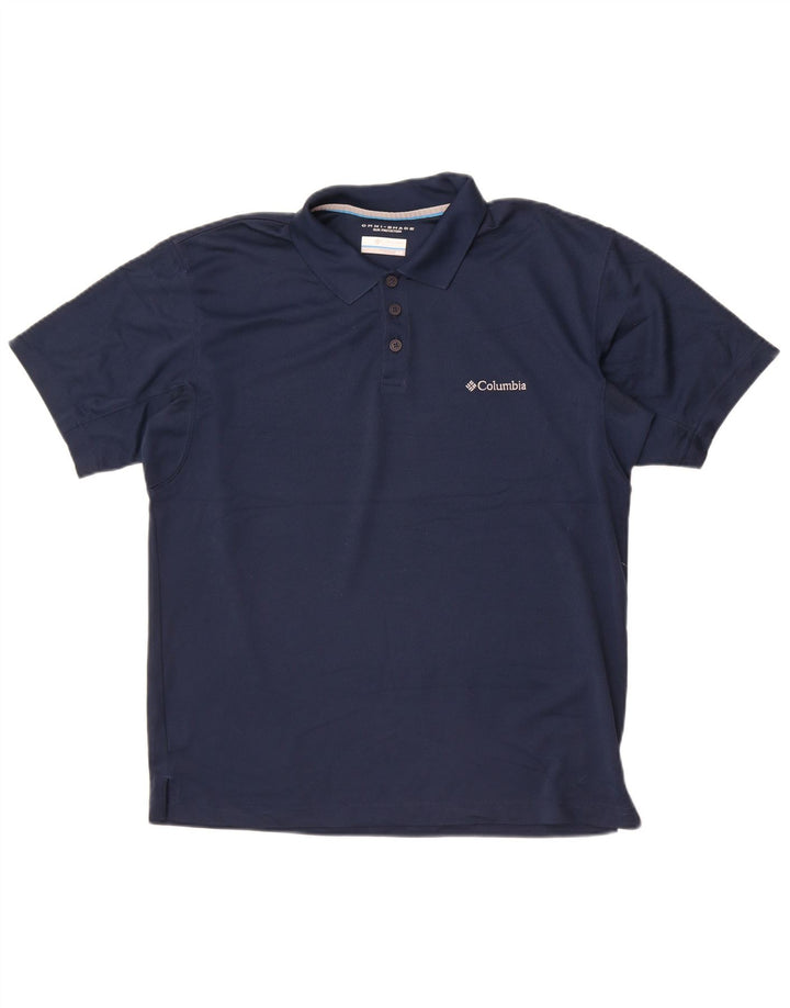 Columbia Mens Omni-Shade Polo Shirt Medium Navy Blue