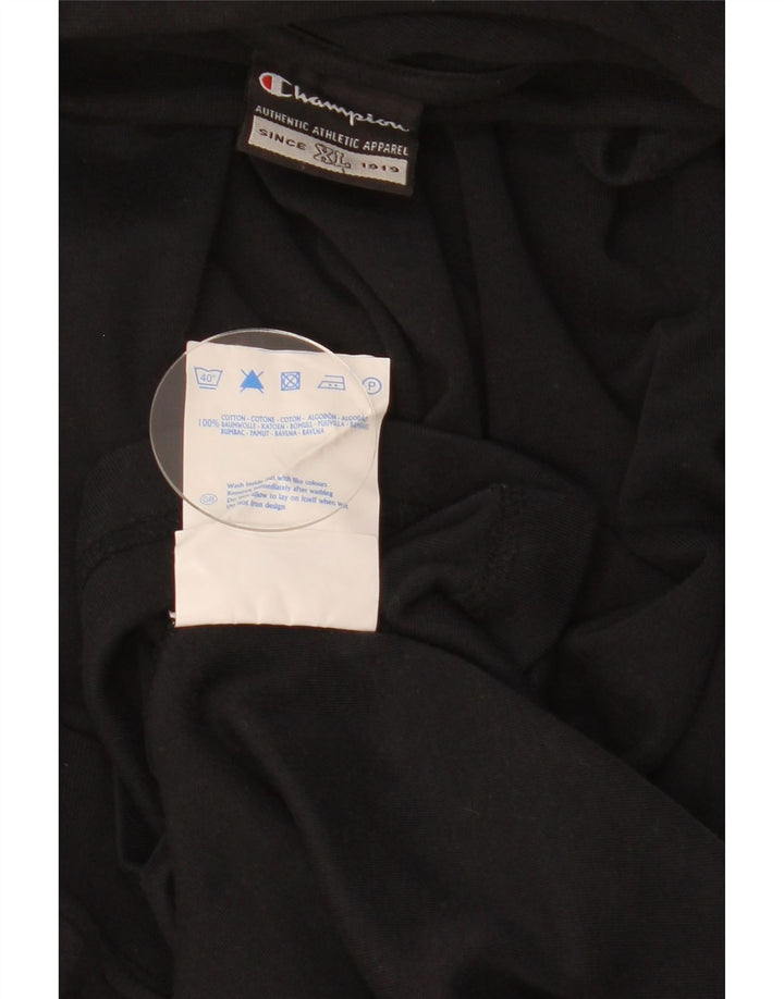 Champion Mens Roll Neck Top Long Sleeve XL Black Cotton