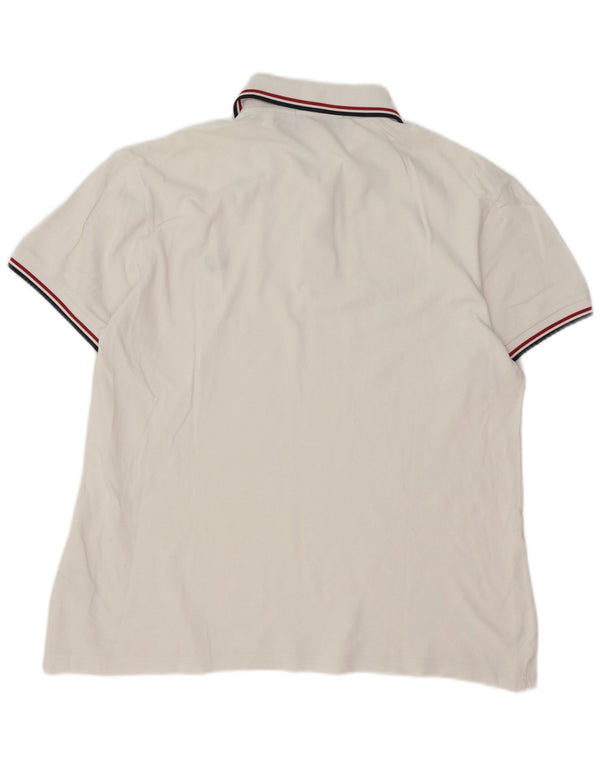 Fred Perry Mens Polo Shirt Large White Striped Cotton