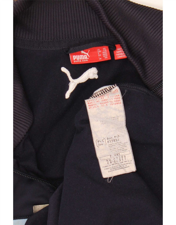 Puma Mens Tracksuit Top Jacket 2XL Navy Blue Colourblock Polyester