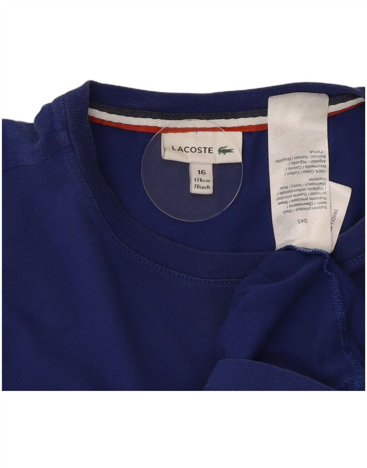 Lacoste Boys Top Long Sleeve 15-16 Years Blue Cotton