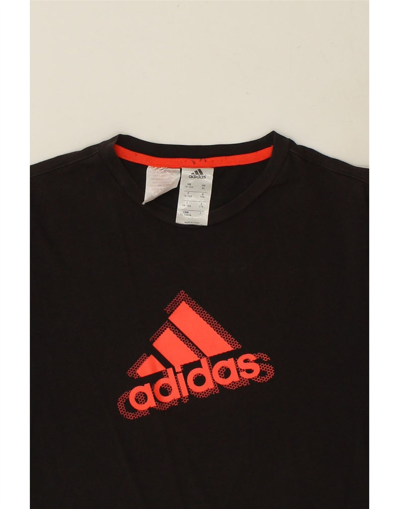 ADIDAS Boys Graphic T-Shirt Top 15-16 Years Brown Cotton | Vintage Adidas | Thrift | Second-Hand Adidas | Used Clothing | Messina Hembry 