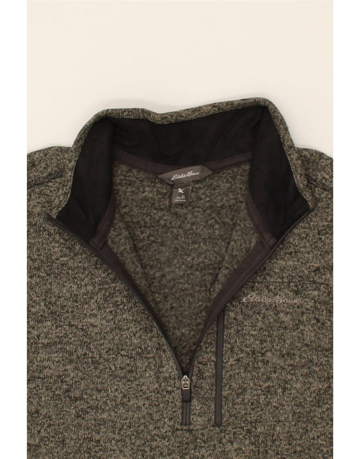 EDDIE BAUER Mens Zip Neck Sweatshirt Jumper XL Grey Polyester Vintage Eddie Bauer and Second-Hand Eddie Bauer from Messina Hembry 