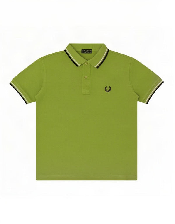 Fred Perry Boys Polo Shirt 9-10 Years Green Cotton
