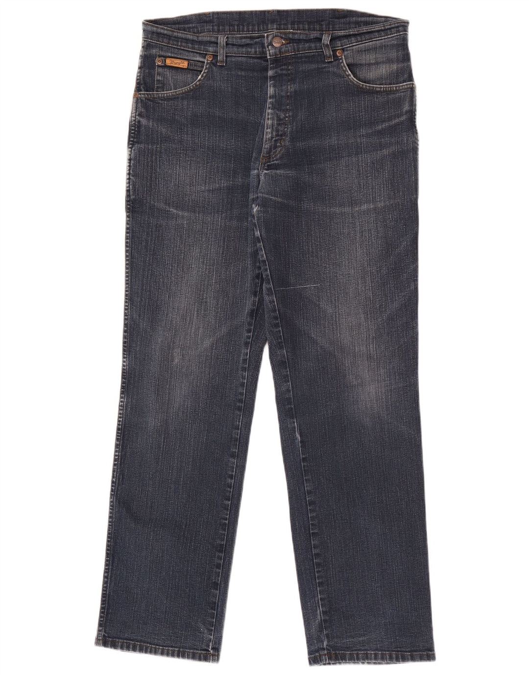 Wrangler Mens Texas Stretch Straight Jeans W34 L32 Blue Cotton