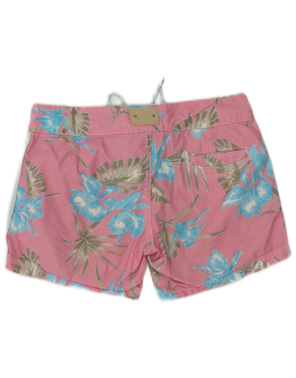Superdry Womens Swimming Shorts UK 6 XS Pink Floral Cotton