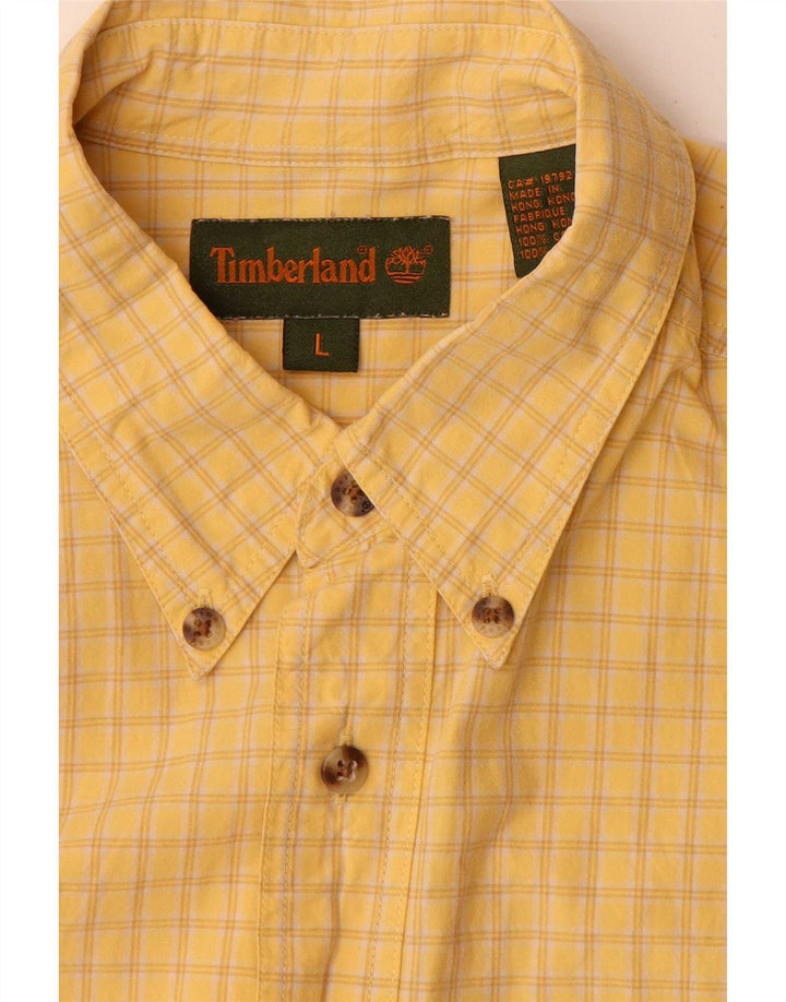 Timberland Mens Shirt Large Yellow Check Cotton