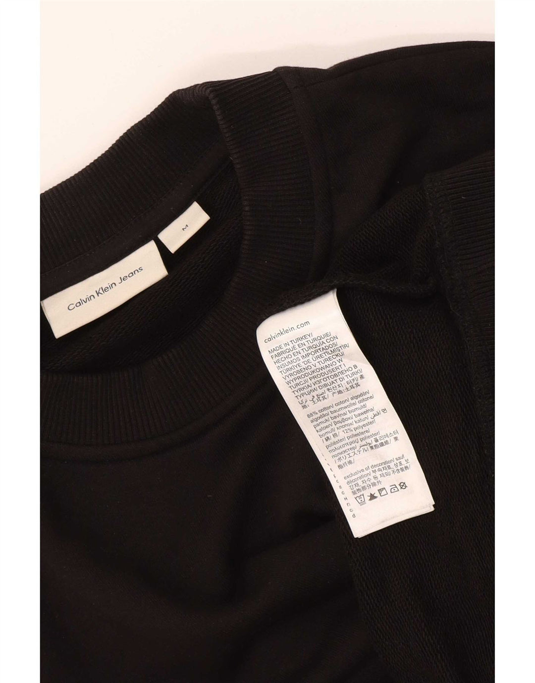 Calvin Klein Jeans Womens Sweatshirt Jumper UK 14 Medium Black Cotton
