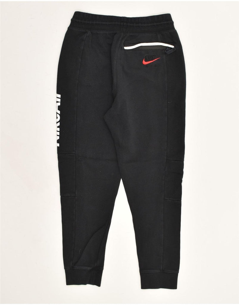 NIKE Womens Graphic Tracksuit Trousers Joggers UK 8 Small Black Cotton | Vintage Nike | Thrift | Second-Hand Nike | Used Clothing | Messina Hembry 