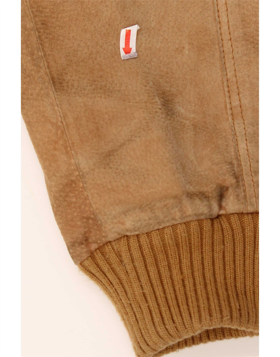 Vintage Mens Suede Jacket UK 42 2XL Beige Leather