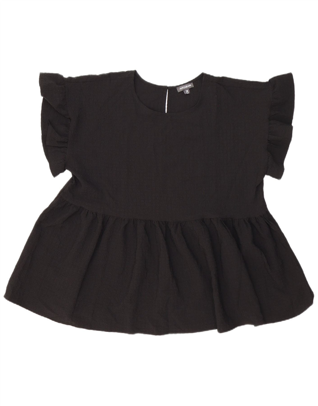 Marks & Spencer Womens Autograph Oversized Blouse Top UK 16 Large Black