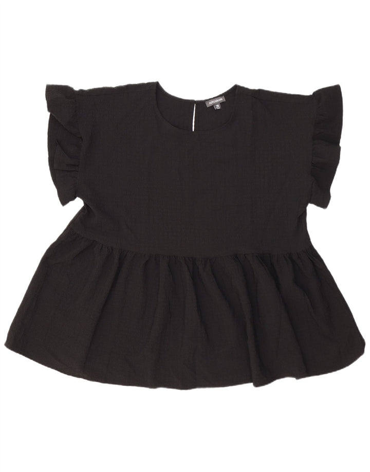 Marks & Spencer Womens Autograph Oversized Blouse Top UK 16 Large Black