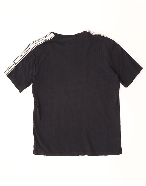 Champion Mens Graphic T-Shirt Top Medium Black Colourblock