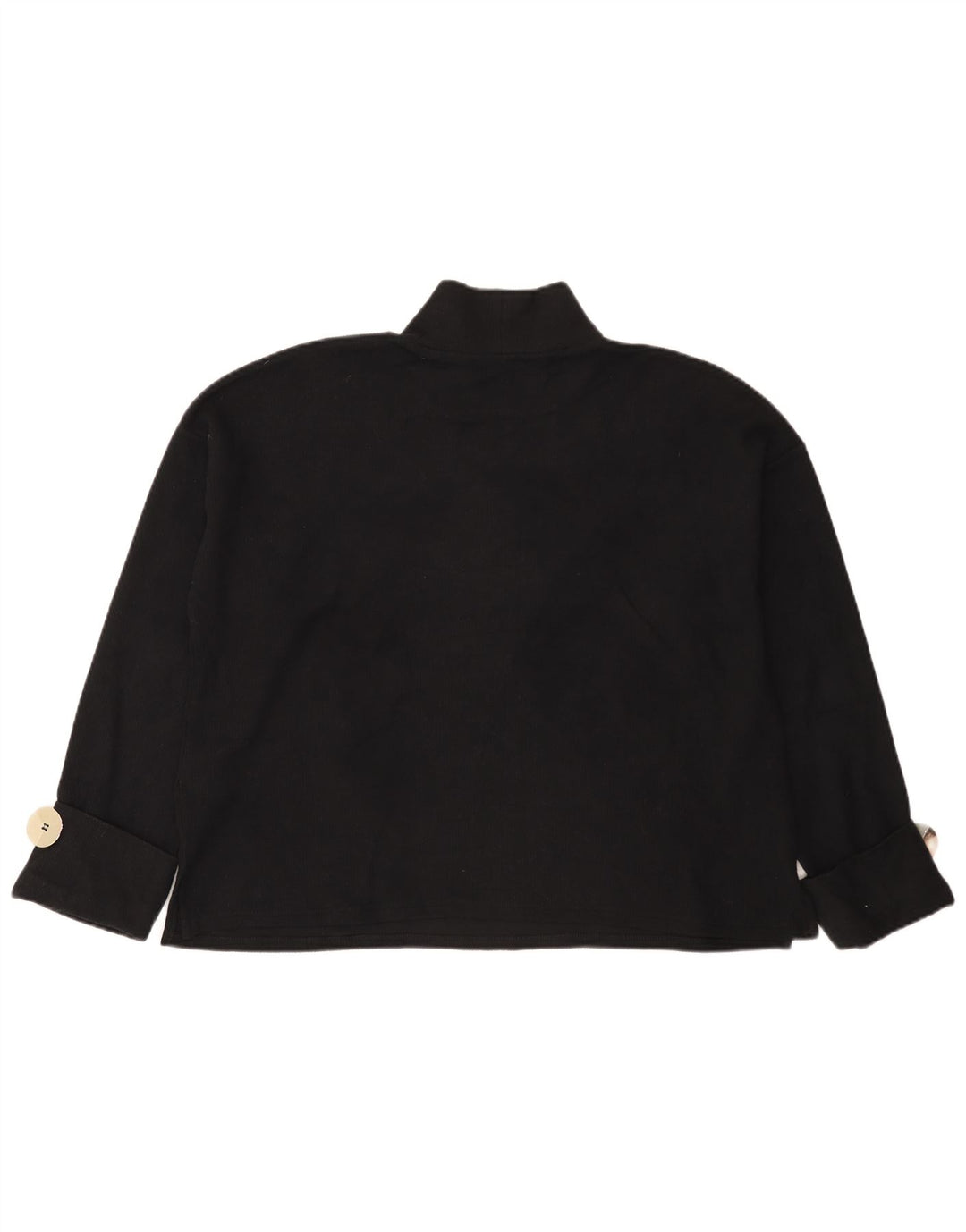 Zara Womens Oversized Top Long Sleeve UK 14 Medium Black Cotton