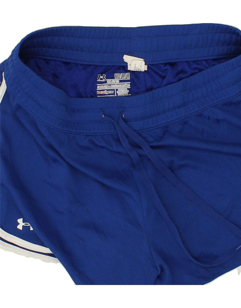 UNDER ARMOUR Womens Sport Shorts UK 12 Medium Blue Polyester | Vintage Under Armour | Thrift | Second-Hand Under Armour | Used Clothing | Messina Hembry 