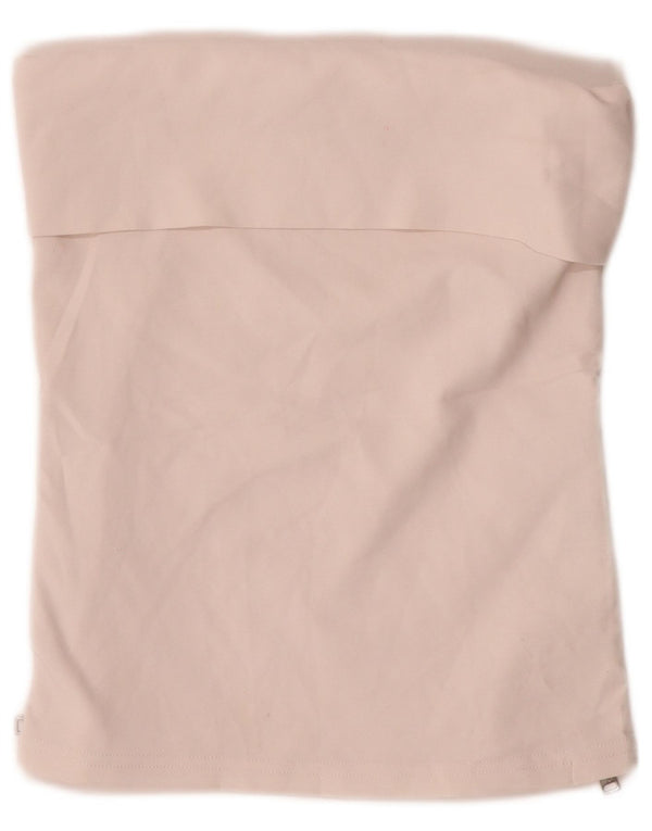 Zara Womens Crop Strapless Top UK 12 Medium Beige Polyester