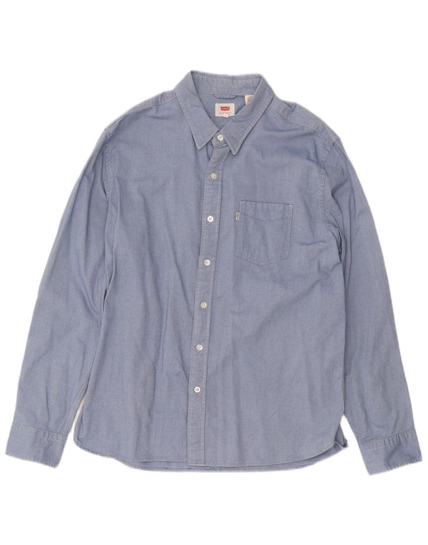 LEVI'S Mens Shirt Large Blue Cotton