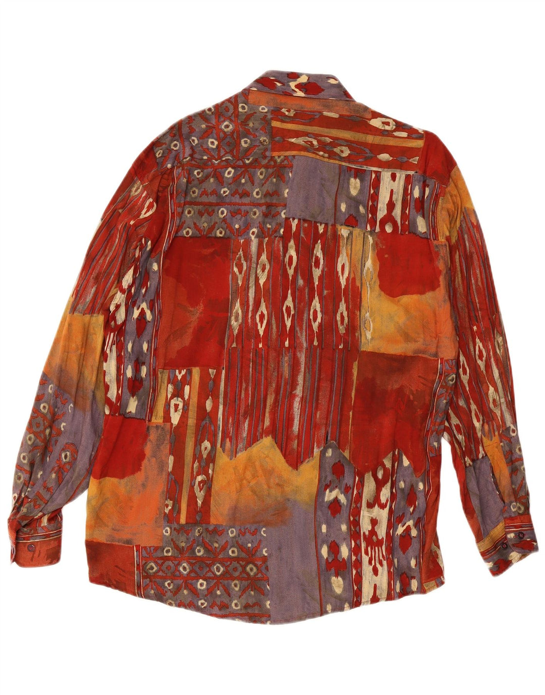 Vintage Mens Abstract Pattern Shirt Medium Multicoloured Viscose