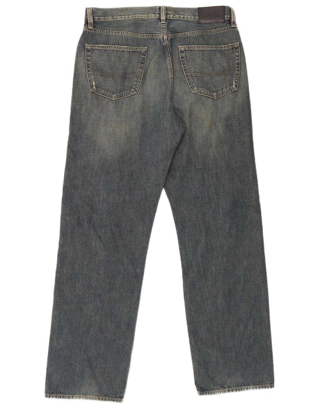 Hugo Boss Mens Straight Jeans W34 L32 Blue Cotton