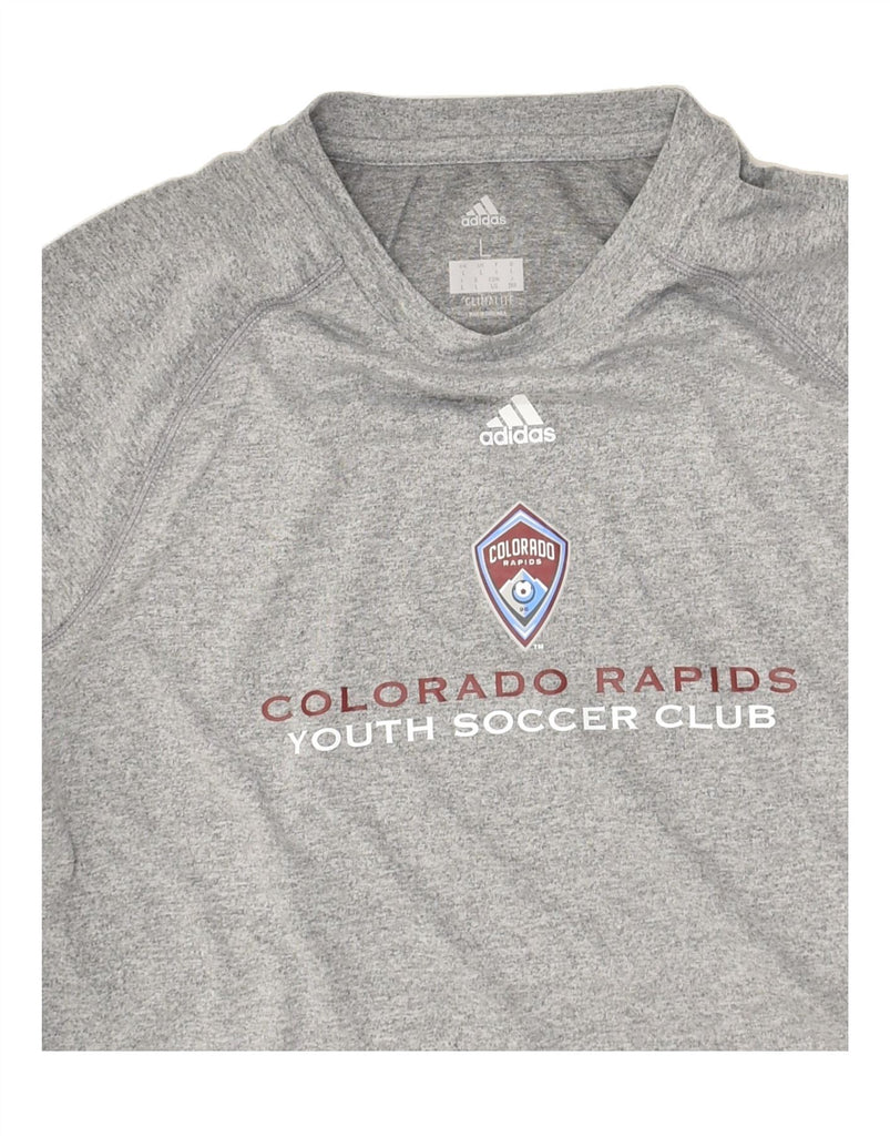 ADIDAS Boys Colorado Rapids Graphic T-Shirt Top 12-13 Years Large Grey | Vintage Adidas | Thrift | Second-Hand Adidas | Used Clothing | Messina Hembry 