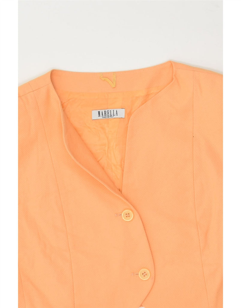 MARELLA Womens Short Sleeve Bolero Jacket UK 16 Large  Orange Cotton | Vintage Marella | Thrift | Second-Hand Marella | Used Clothing | Messina Hembry 