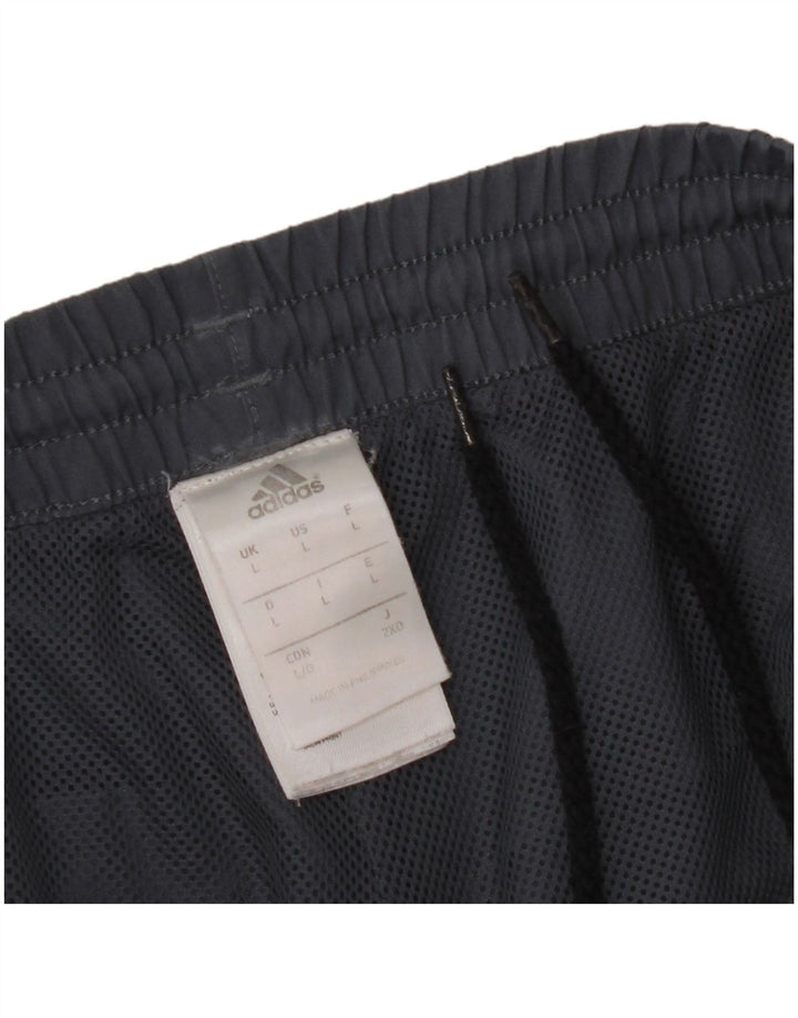 ADIDAS Mens Graphic Tracksuit Trousers Joggers Large  Grey Polyester