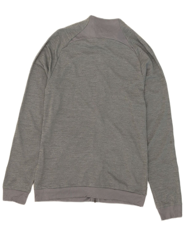 Nike Womens Dri Fit Slim Fit Tracksuit Top Jacket UK 10 Small Grey Flecked