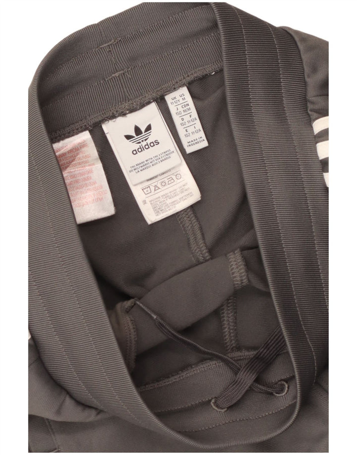 ADIDAS Boys Tracksuit Trousers Joggers 11-12 Years  Grey Polyester