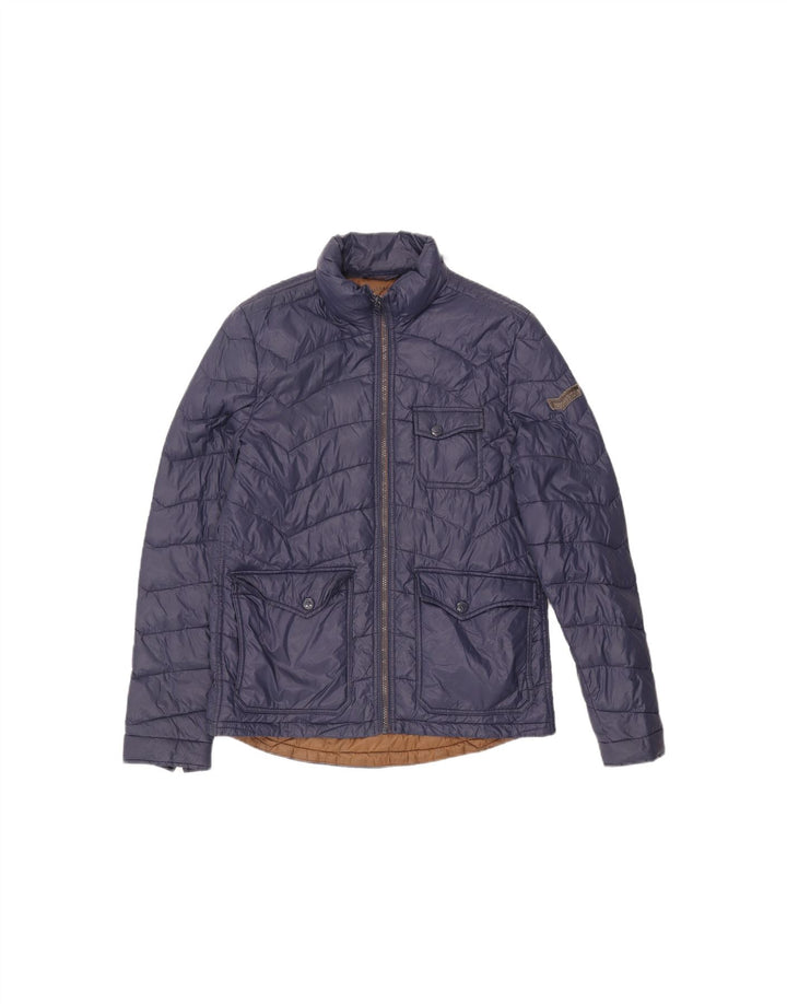 GAS Mens Padded Jacket UK 38 Medium Navy Blue Polyamide