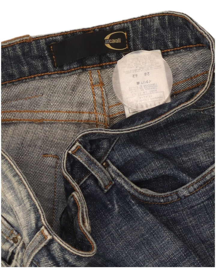 JUST CAVALLI Womens Bootcut Jeans IT 42 Medium W28 L31 Blue Cotton