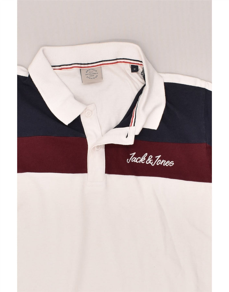 JACK & JONES Mens Polo Shirt Medium White Cotton | Vintage Jack & Jones | Thrift | Second-Hand Jack & Jones | Used Clothing | Messina Hembry 